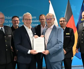 Innenminister Georg Maier und FUK Geschäftsführer Detlef Harfst